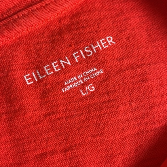 Eileen Fisher Dark Orange Half Sleeves top with flattering seam in back- Large - Picture 5 of 10